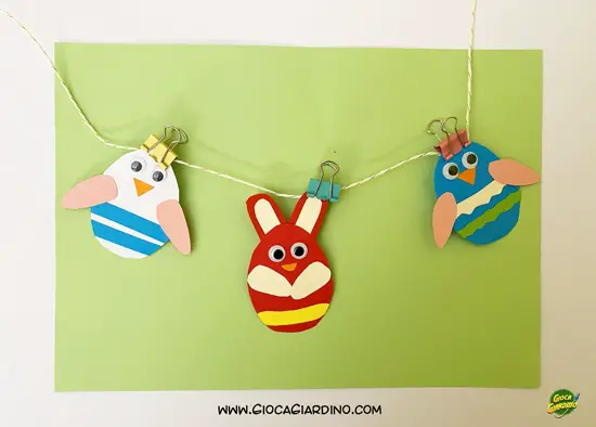 personaggi pasquali con occhietti - pulcino e coniglio - decorazione di pasqua fai da te per bambini