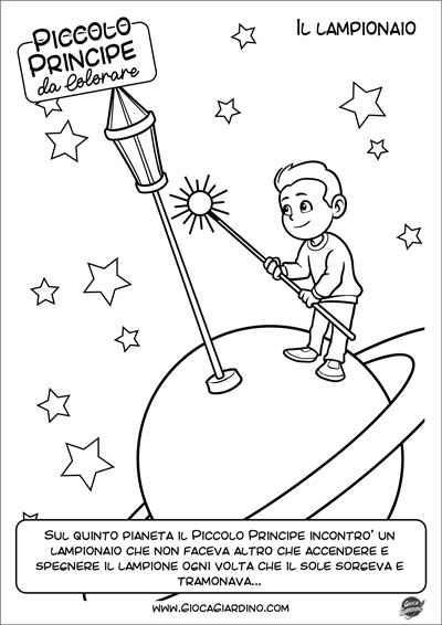 Disegno da colorare del lampionaio - Personaggio Piccolo Principe