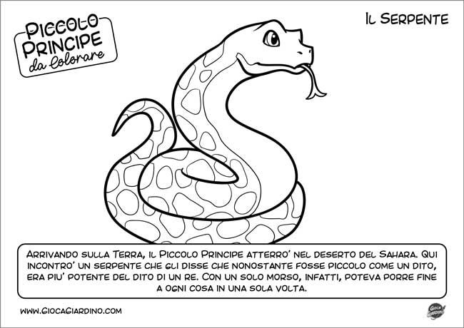 Disegno da colorare del serpente - Personaggio Piccolo Principe
