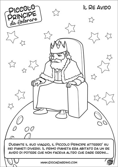 Disegno da colorare del Re Avido di Potere - Personaggi Piccolo Principe