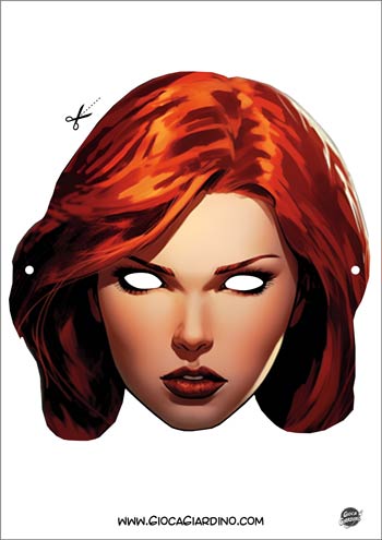 Maschera da stampare e ritagliare della Vedova nera - Black Widow  - Avengers