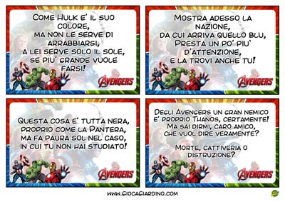 indovinelli caccia al tesoro Avengers