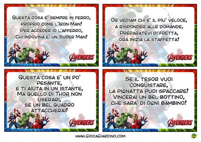 indovinelli caccia al tesoro Avengers