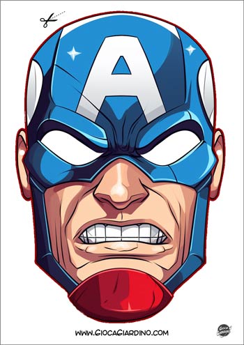 Maschera da stampare e ritagliare di Capitan America  - Avengers