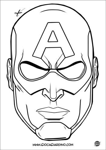 Maschera Capitan America da Colorare - Avengers