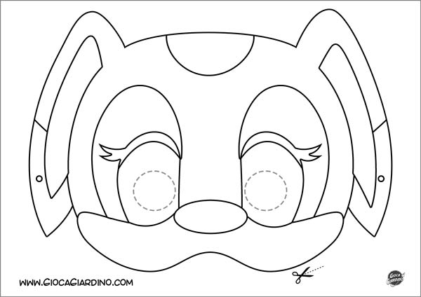 Maschera di Cream the Rabbit da stampare e colorare - personaggio Sonic