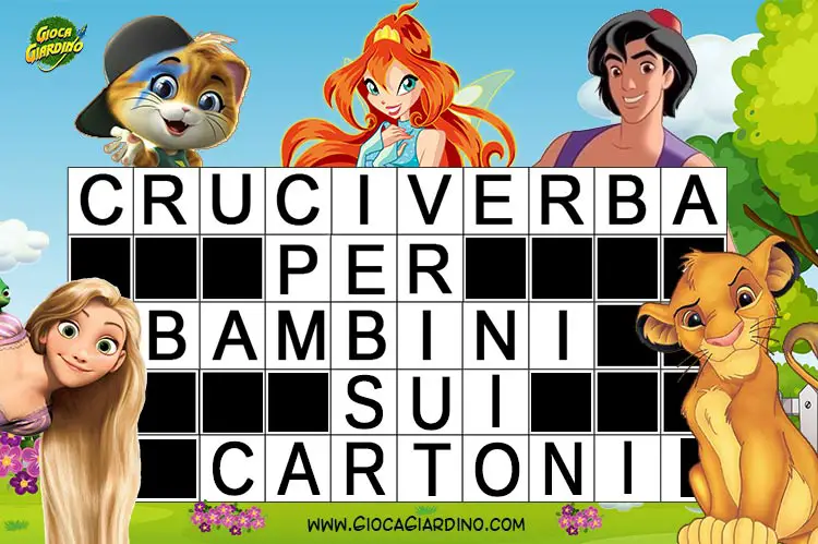 Cruciverba per Bambini sui Cartoni Animati | Stampa Gratis