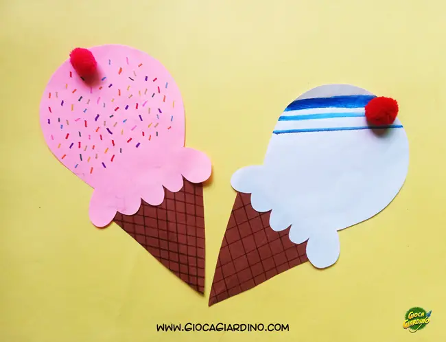 gelati decorati - lavoretti estate bambini con carta