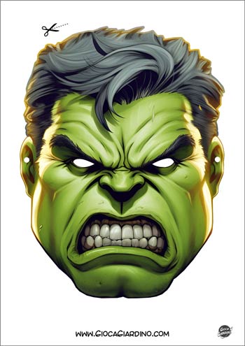 Maschera da stampare e ritagliare di Hulk - Avengers