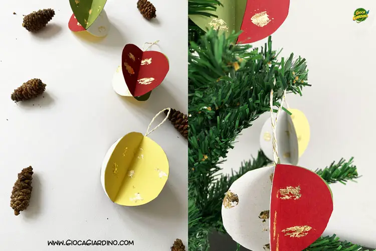palline di carta - decorazione in carta fai da te per albero di Natale