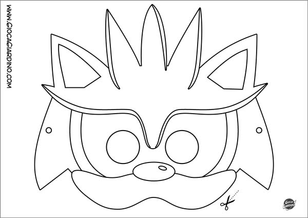 Maschera di Silver da stampare e colorare - personaggio Sonic