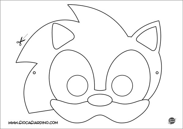Maschera di Sonic da stampare e colorare