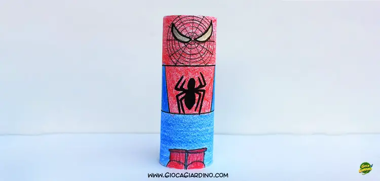 Spiderman con rotolo di carta igienica - lavoretto per bambini