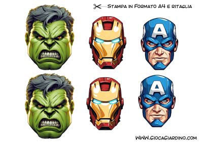 Teste Avenger da stampare