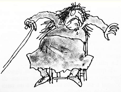 La signora Sporcelli - illustrazione di Quentin Blake - libro Roald Dahl
