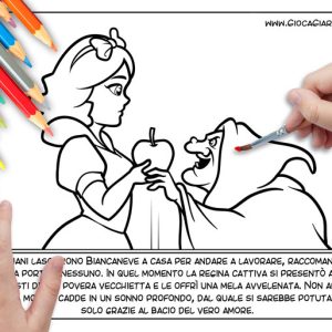 Biancaneve in sequenze da colorare copertina