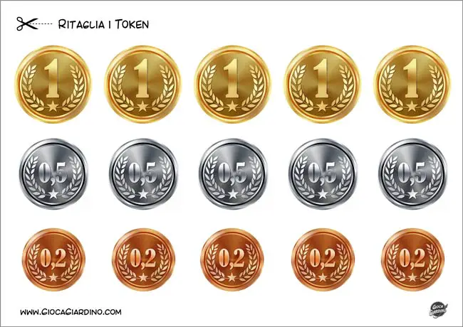 Gettoni per token economy da stampare