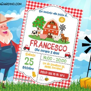 Invito compleanno festa fattoria copertina