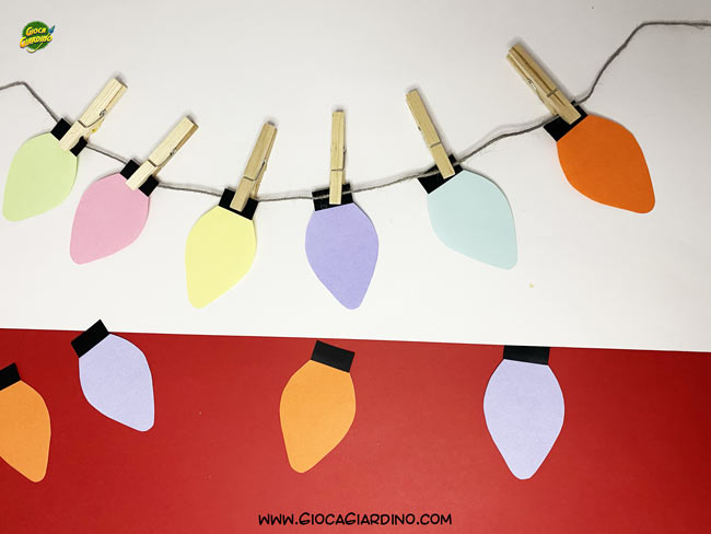 catena di luci vintage di Natale - decorazione natalizia fai da te