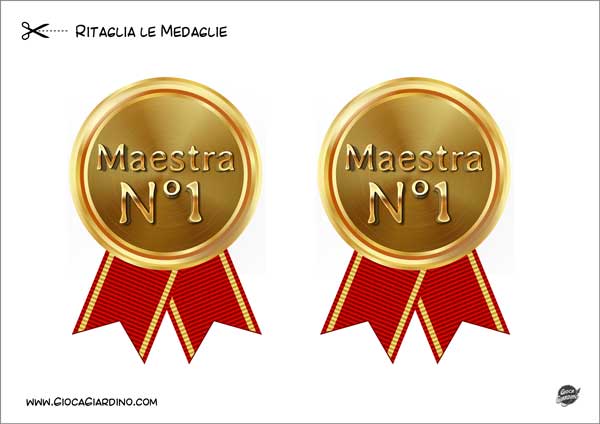 Medaglie da stampare e ritagliare per maestre