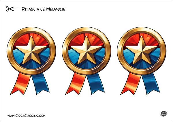 Medaglie da stampare e ritagliare per bambini a tema avengers