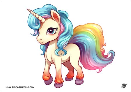 Unicorno stile mini-pony da stampare