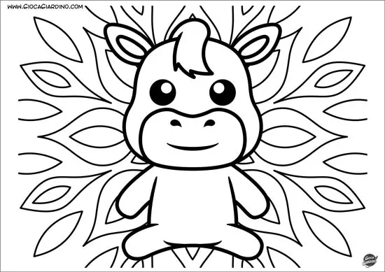 Disegno di un cavallo kawaii da colorare