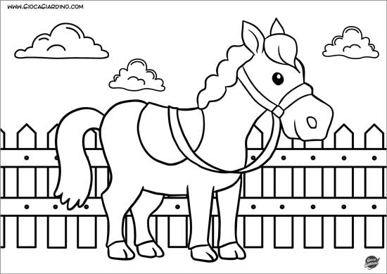 Disegno di un cavallo facile da colorare