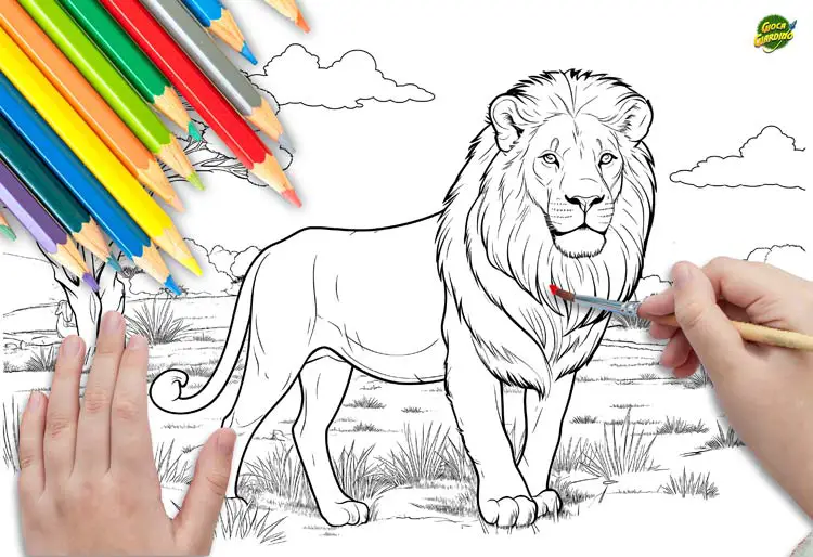 Disegni di leoni da colorare copertina