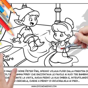 Favola di Peter Pan in sequenze da colorare per bambini - copertina