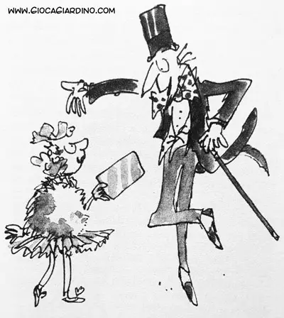 Willy Wonka e Veruca - La fabbrica di Cioccolato - illustrazione di Quentin Blake