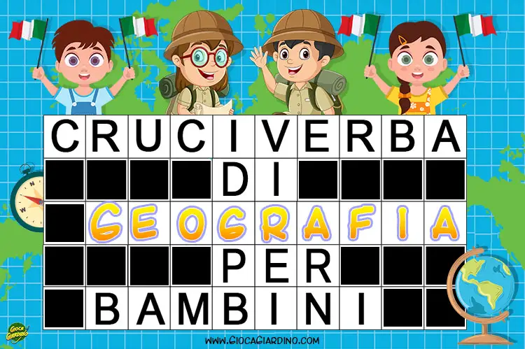 Cruciverba di geografia da stampare per bambini - copertina