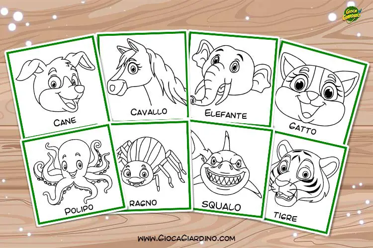 Memory sugli Animali da Colorare | Scarica PDF Gratis