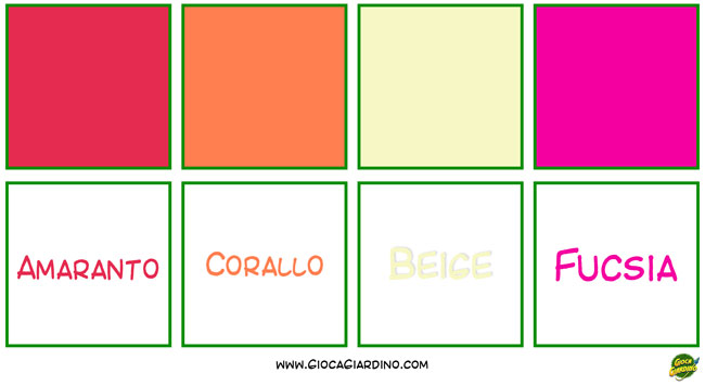 Memory dei colori da stampare per bambini con nomi - 4