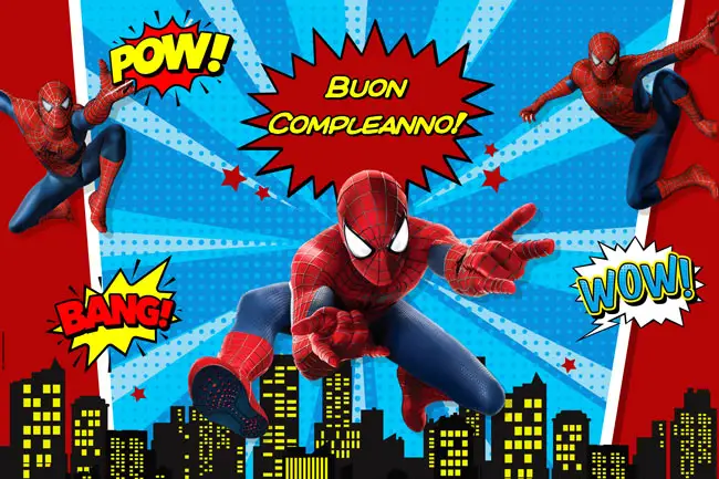 banner da stampare per festa di compleanno a tema spider-man