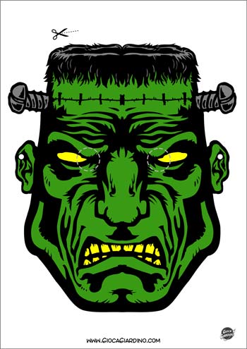 maschera di Halloween Frankenstein da stampare