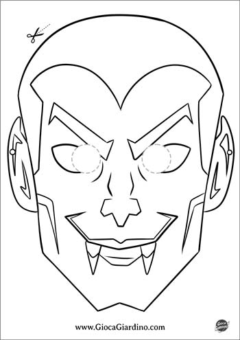 maschera di Halloween di Dracula da stampare e colorare