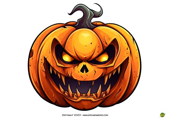 zucca di Halloween da stampare e ritagliare