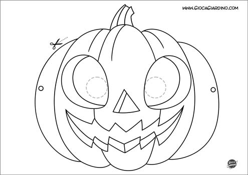 Maschera di halloween da stampare  e colorare di una zucca