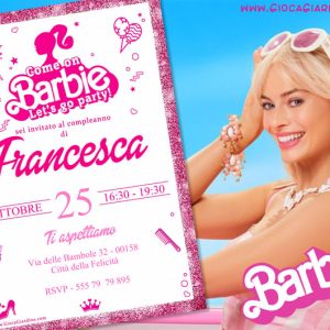 Invito festa compleanno barbie copertina