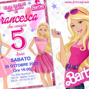 invito barbie stampare copertina