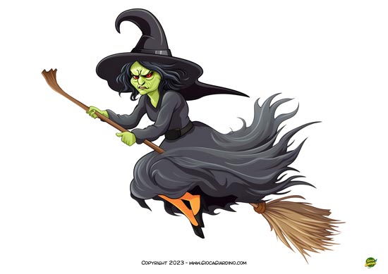 Strega di Halloween da stampare