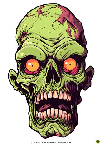 testa zombie halloween da stampare