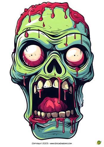faccia zombie da stampare per halloween