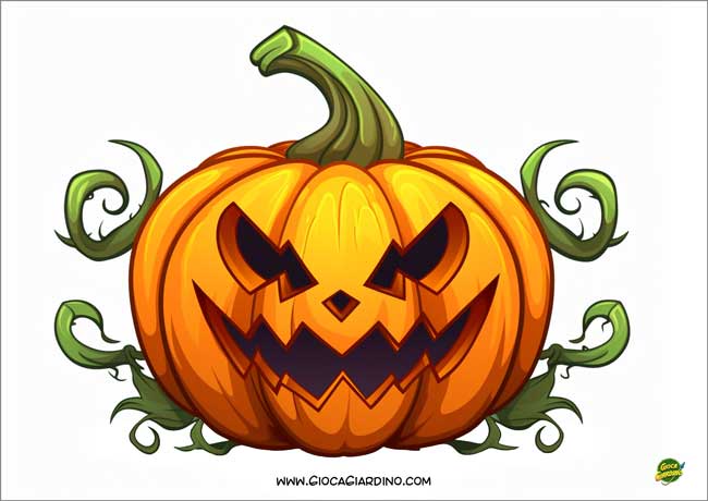 zucca di halloween da stampare e ritagliare colorata
