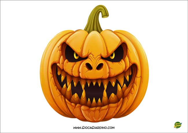 zucca di halloween horror da stampare e ritagliare